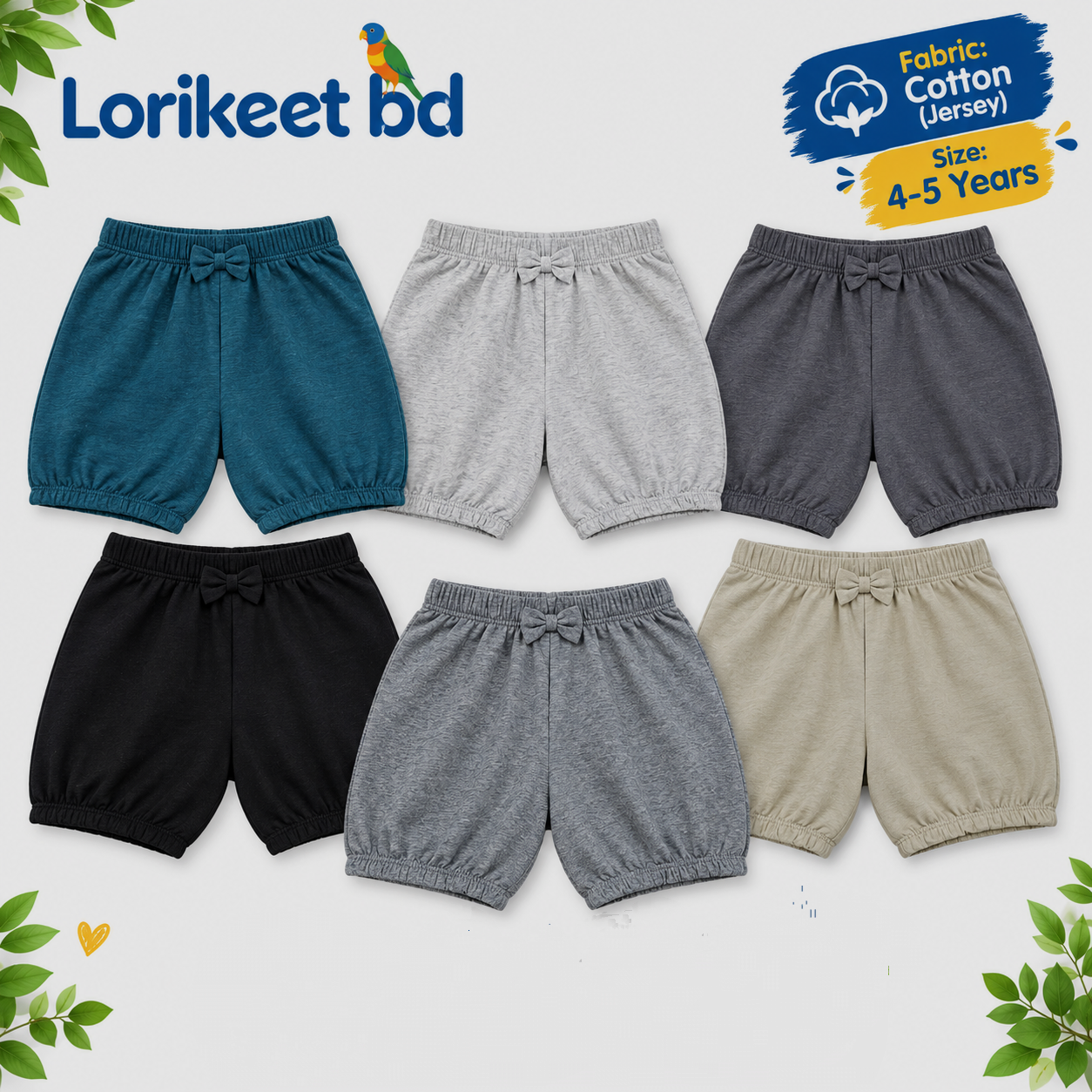 Girls Regular Half Pant 5 & 6 pcs Combo (Size: 1y to 11years) - Image 3